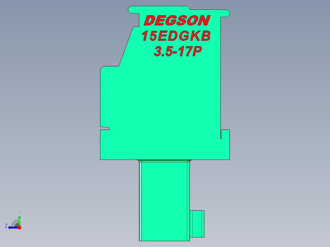 DEGSON 15EDG 系列 3.5mm 插拔式接线端子 FullPack-15EDGKB-3.5-17P-14-00AH右视图