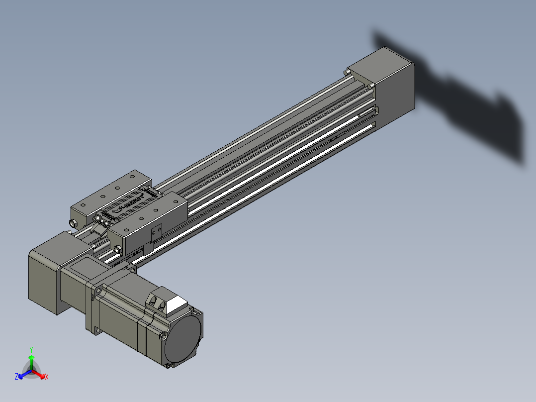 威洛博直线电机模组EB4-L80-S250-L-57-MS3正等轴测图