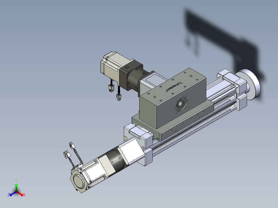 威洛博直线电机模组EB8ZR-L200-S120-RZP75B5K-ZP755K-MS3正等轴测图