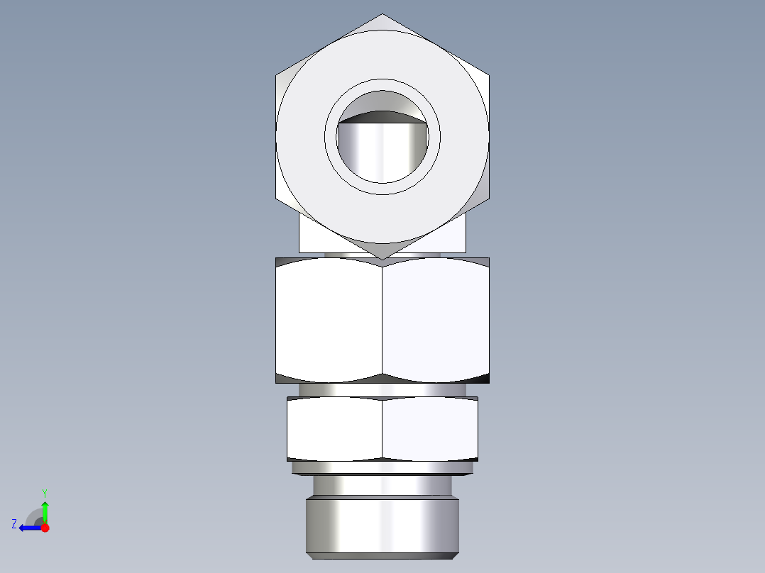 卡套式工业通用硬管接头EO_Assembled_adjustable_standpipe_elbow_EVW25SM71右视图