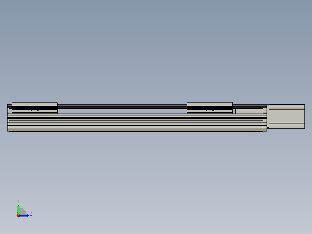 直线模组LHA17-S550-M设计图纸左视图