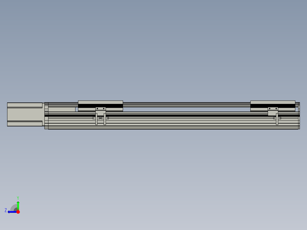 直线模组LHA17-S550-M设计图纸右视图