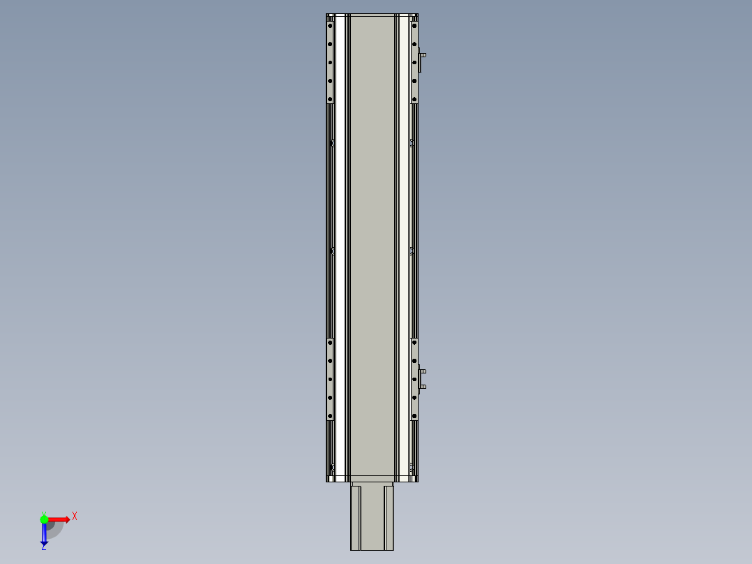 直线模组LHA17-S550-M设计图纸俯视图