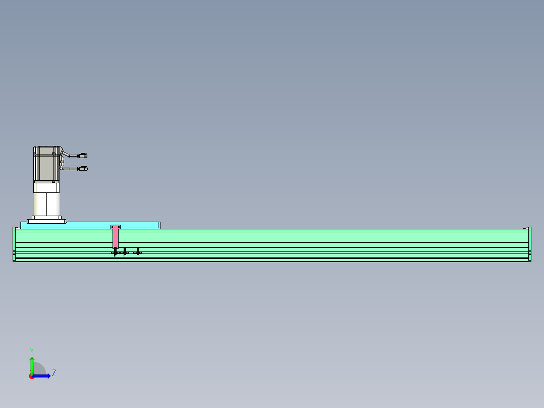 东锦齿条传动DH270G-L167-S1050-BU-减速机+750W左视图