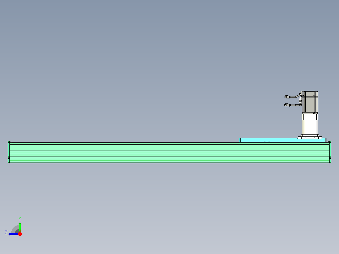 东锦齿条传动DH270G-L167-S1050-BU-减速机+750W右视图