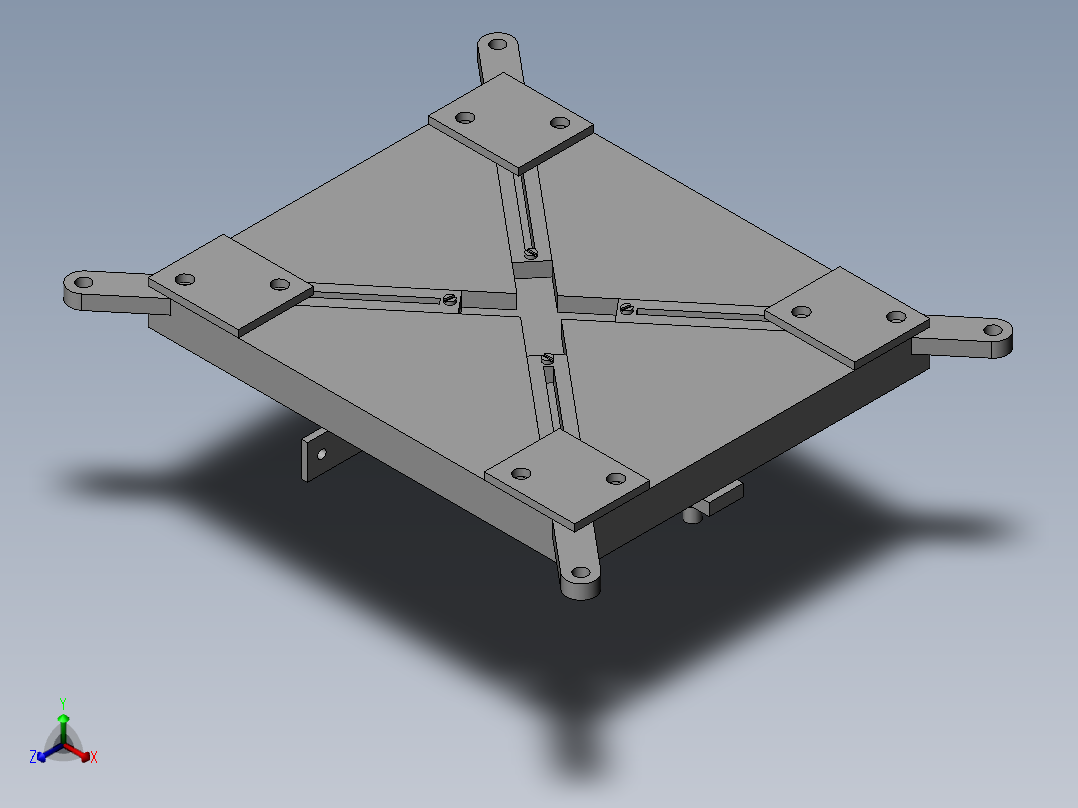 摄像安装机构的无人机角度架正等轴测图