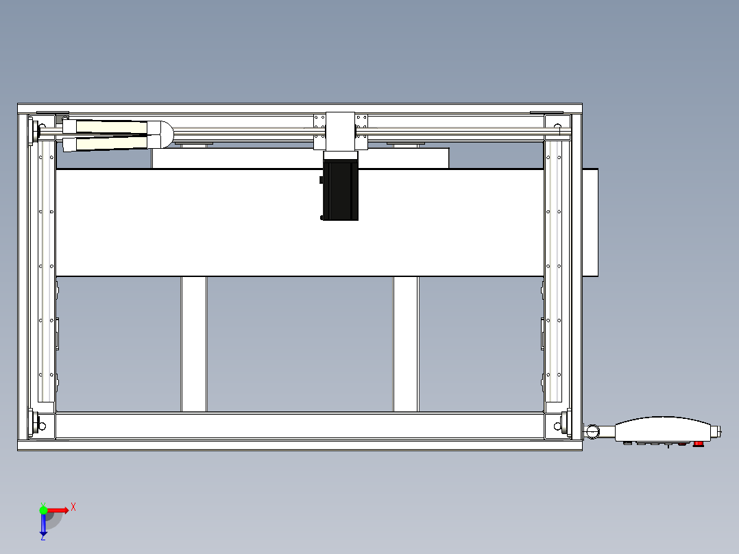 平移装箱机（proe5.0+cad）俯视图