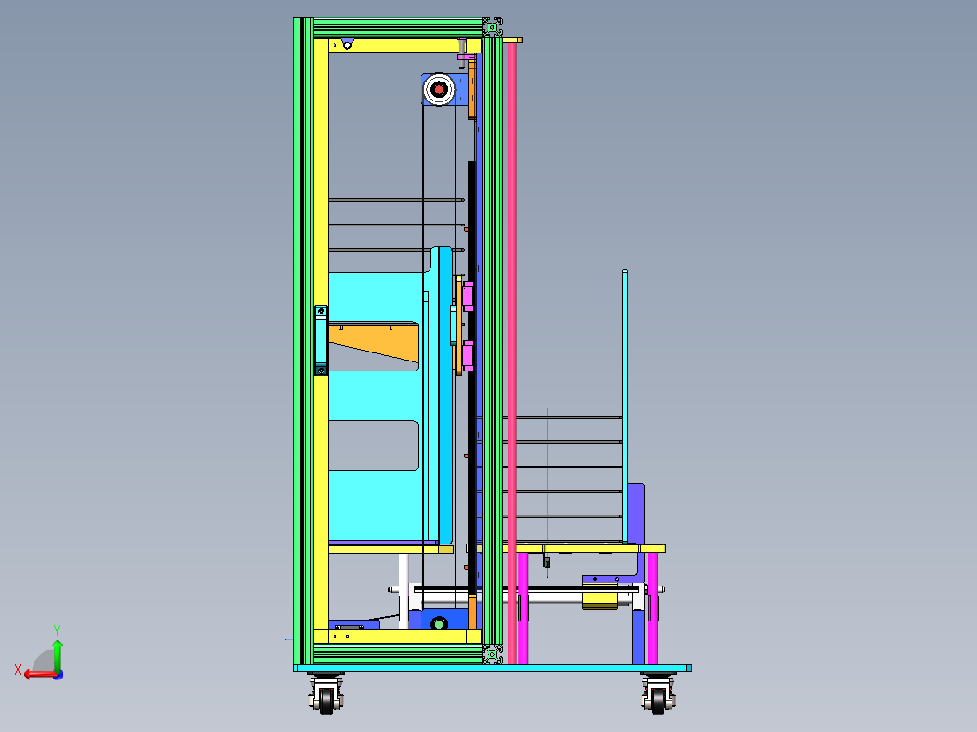 同步带升降机sw18可编辑后视图