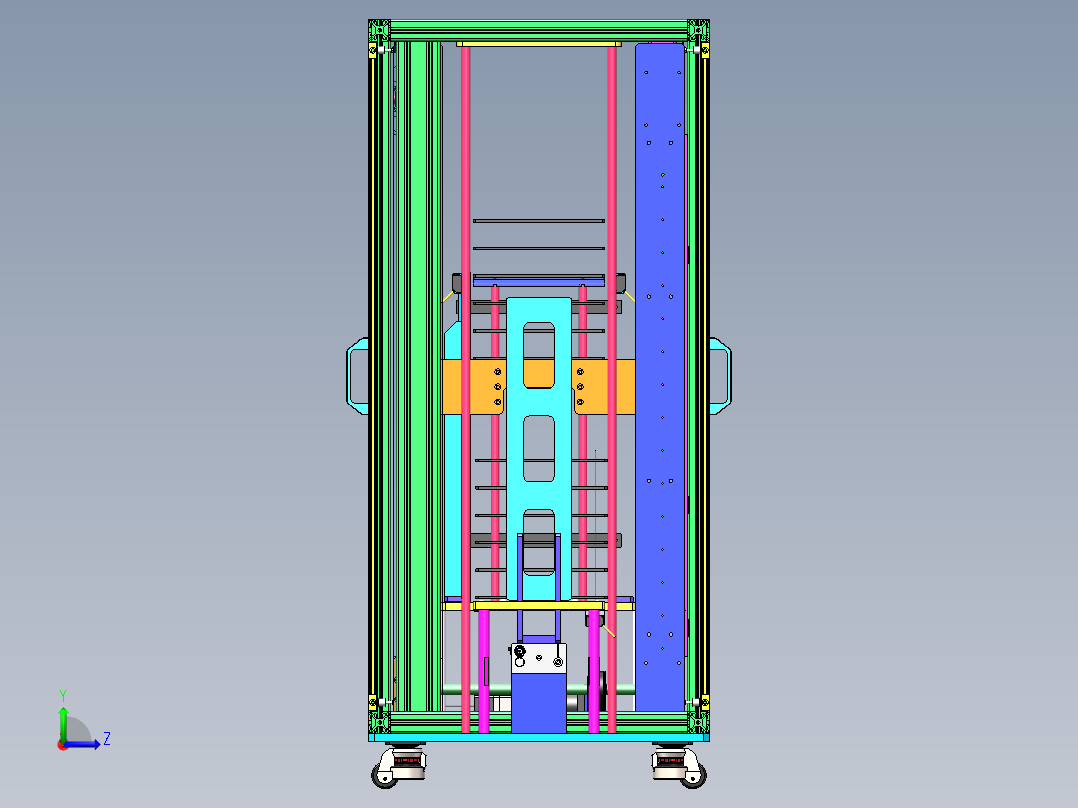 同步带升降机sw18可编辑左视图