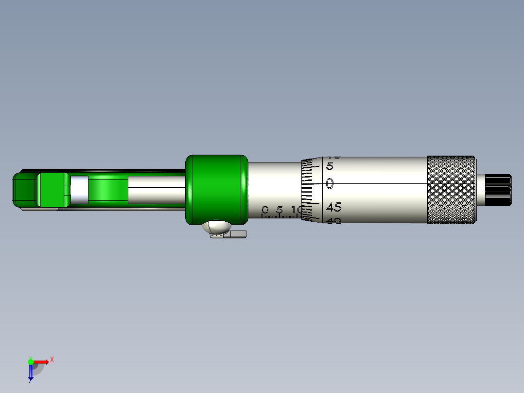 Micrometer千分尺模型3D图纸 STEP格式俯视图