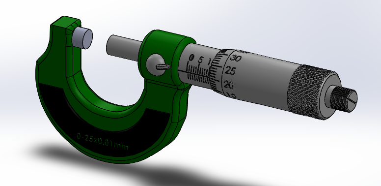 Micrometer千分尺模型3D图纸 STEP格式