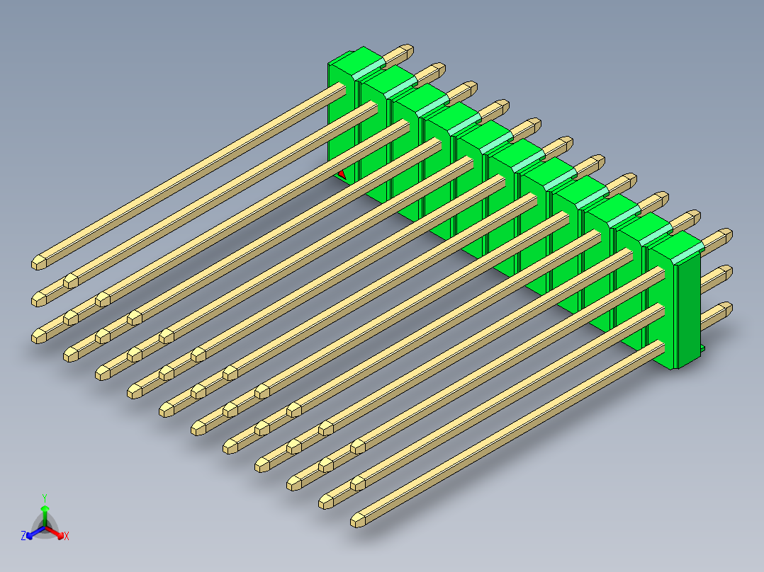 彩色公头100mil（2.54mm）系列-DS1021_green_3x11p_100mil_Type43_rev1.0