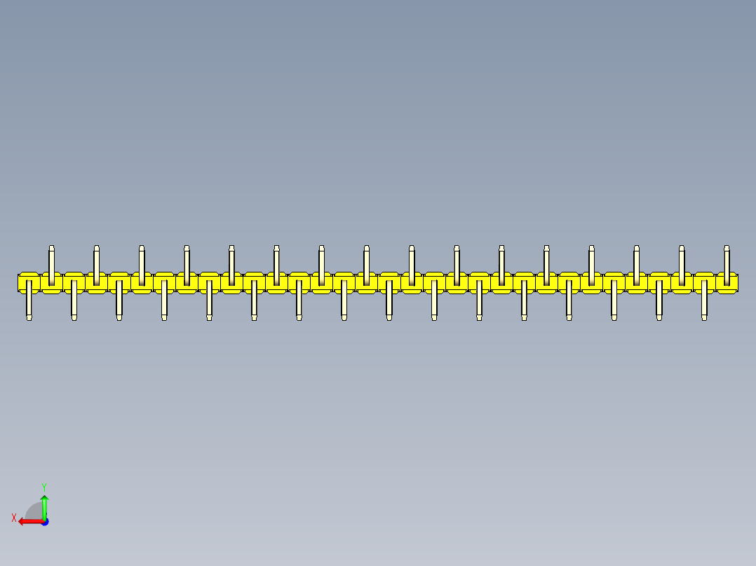 彩色公排针 100mil 2.54mm 系列-DS1022_yellow_32p_100mil_Type_SMT_R1_rev1.0后视图