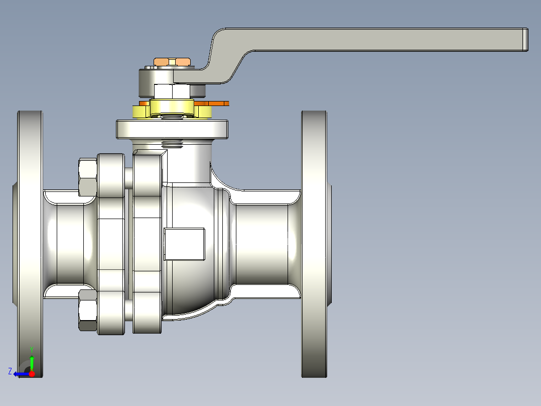 管道手动球阀-水管开关阀-手动阀门User Library-MD52C150DN20-2右视图