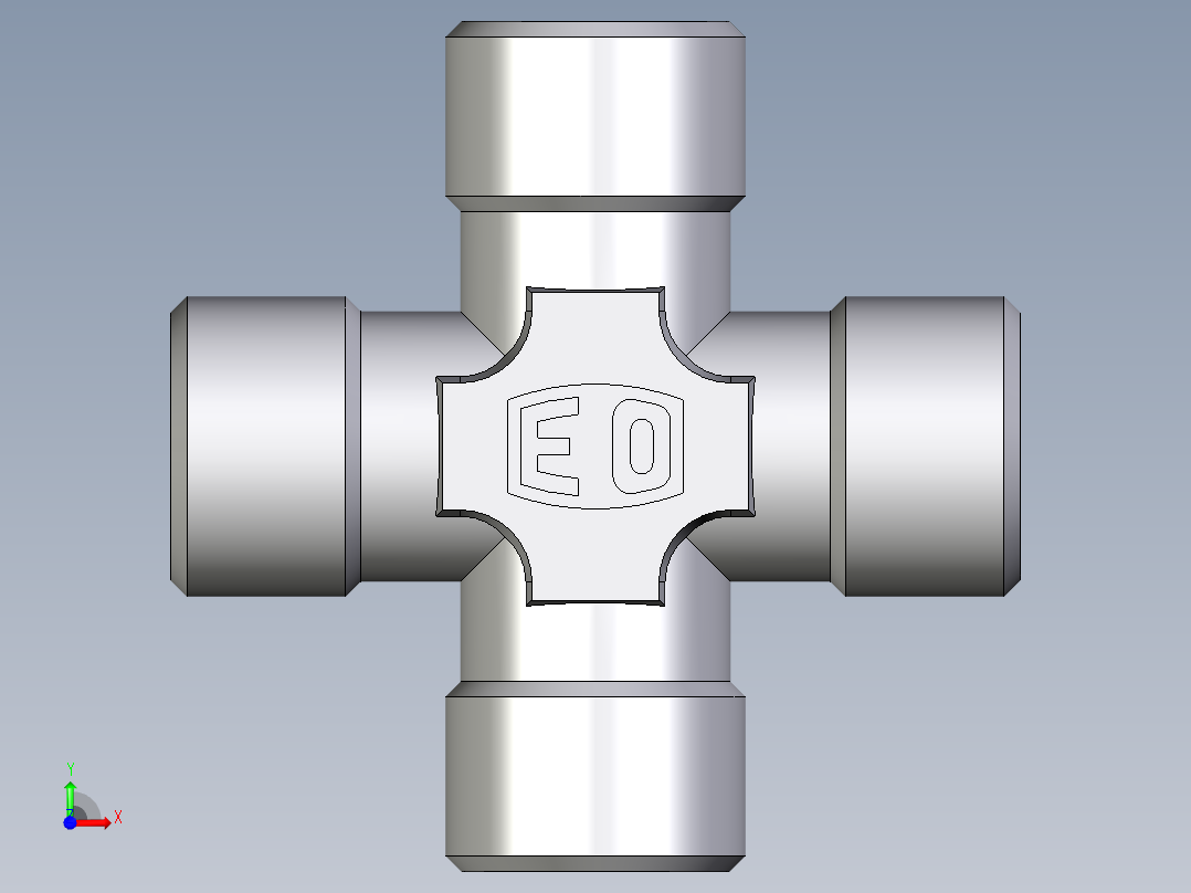 卡套式工业通用硬管接头EO_Union_cross_K08LLCFX前视图