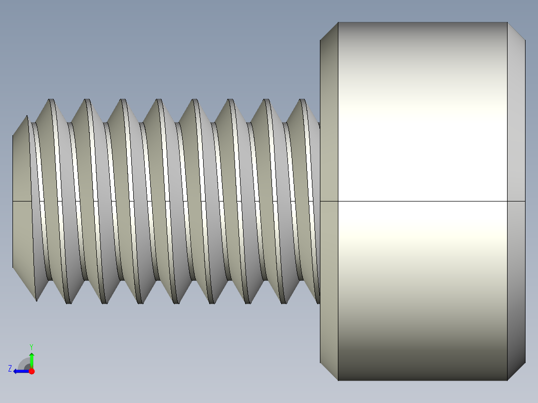M4 x 0.7mm Thread 6mm LONG SOCKET HEAD CAP SCREW.IGS右视图