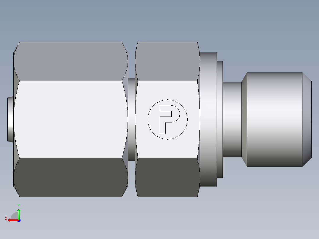 卡套式工业通用硬管接头EO_Swivel_connector_EGE06SMEDCF后视图