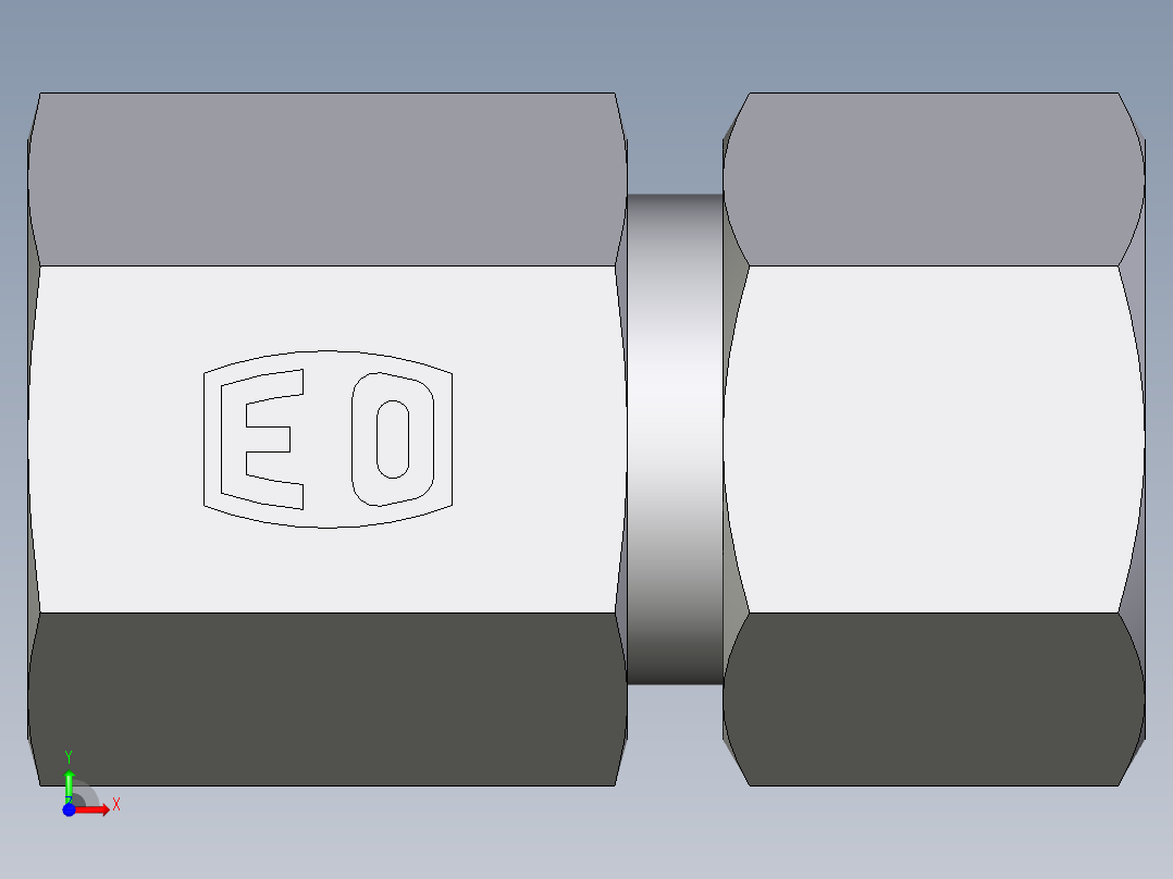 卡套式工业通用硬管接头EO_Swivel_connector_GAI12ZLM71前视图
