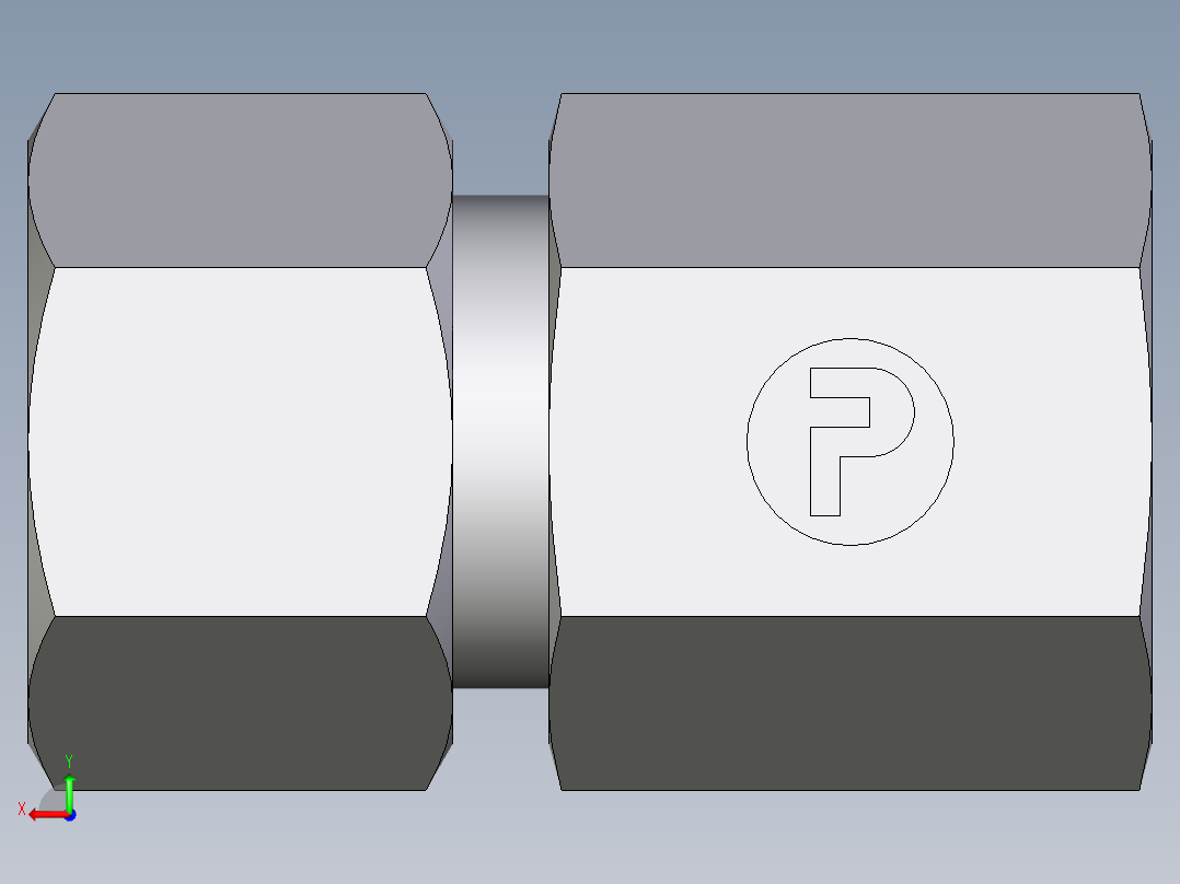 卡套式工业通用硬管接头EO_Swivel_connector_GAI12ZLM71后视图