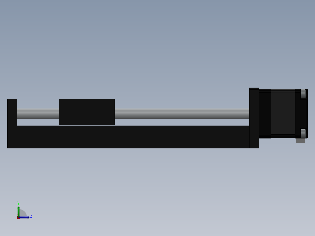 Linear T62 100mm 线性平台执行器左视图