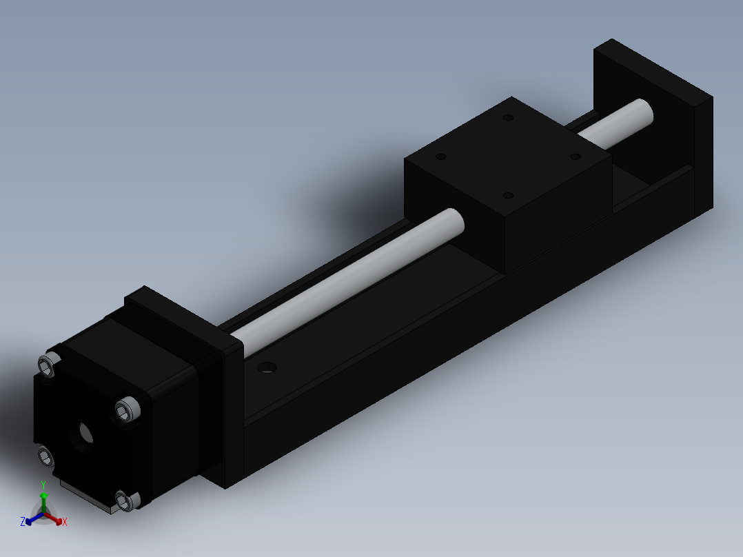Linear T62 100mm 线性平台执行器正等轴测图