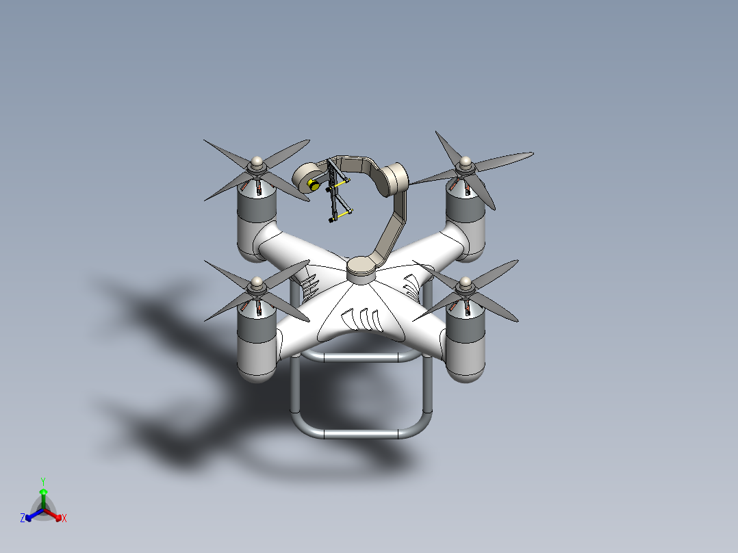 四旋翼<span style='color: red'>无人机</span>三维图sw