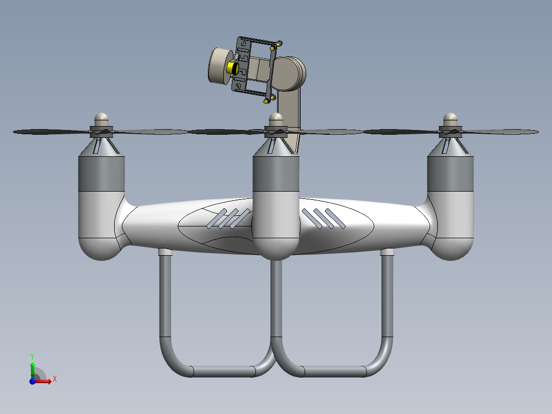 四旋翼无人机三维图sw前视图