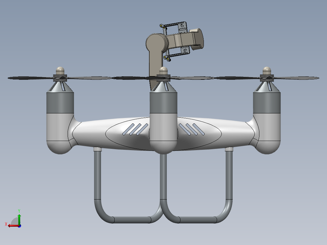 四旋翼无人机三维图sw后视图