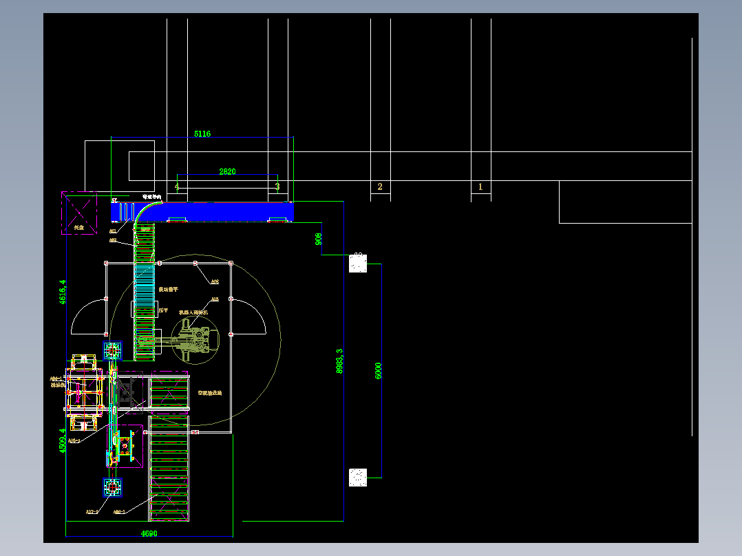 码垛车间布置图 车间生产线布局图纸CAD图纸