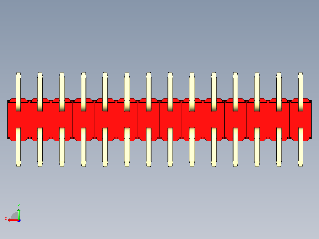 彩色公排针 100mil 2.54mm 系列-DS1022_red_28p_100mil_TypeSMT_rev1.0后视图