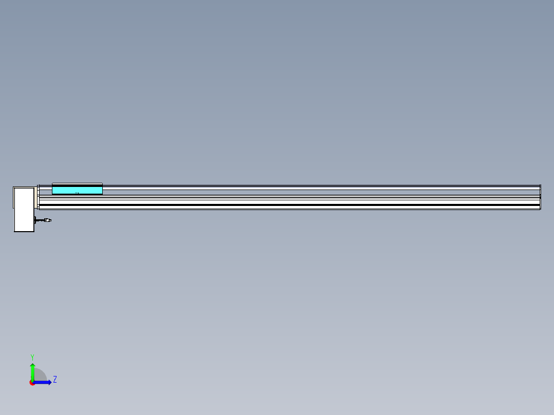 同步带滑台-半封闭B22H-L100-C-S1900-LD-P75-D3-N5左视图