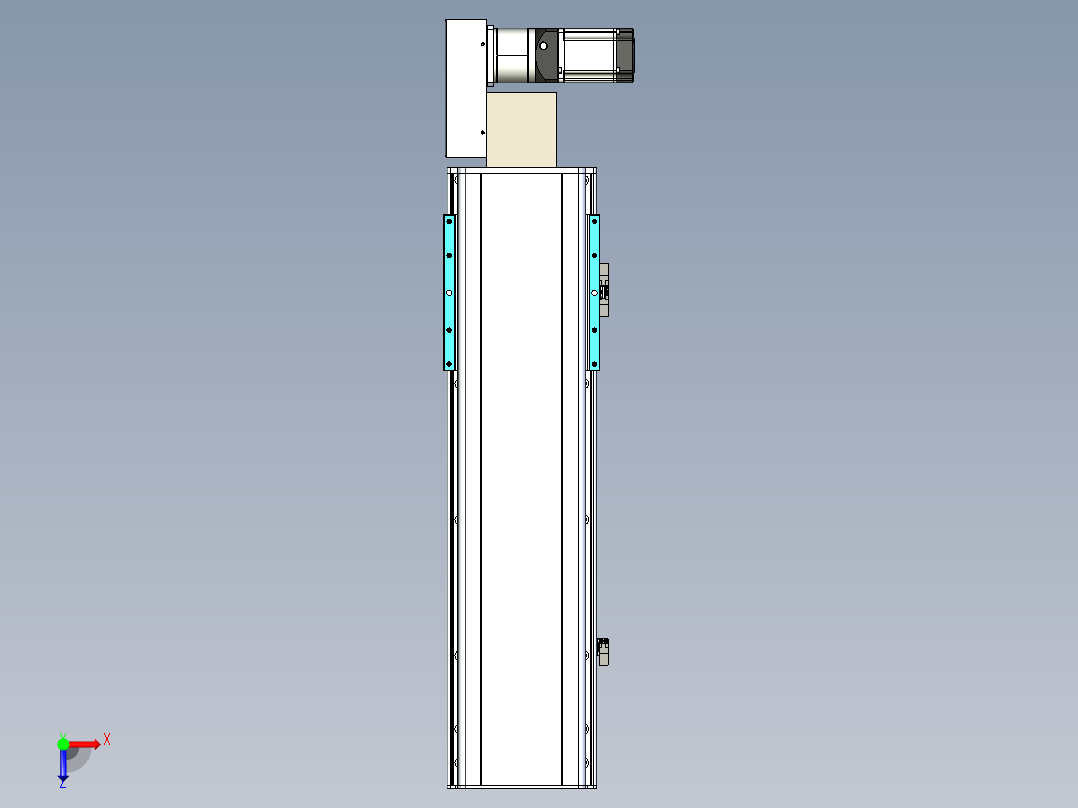 同步带滑台-半封闭B22H-L100-C-S500-L-P75-D3-N5俯视图