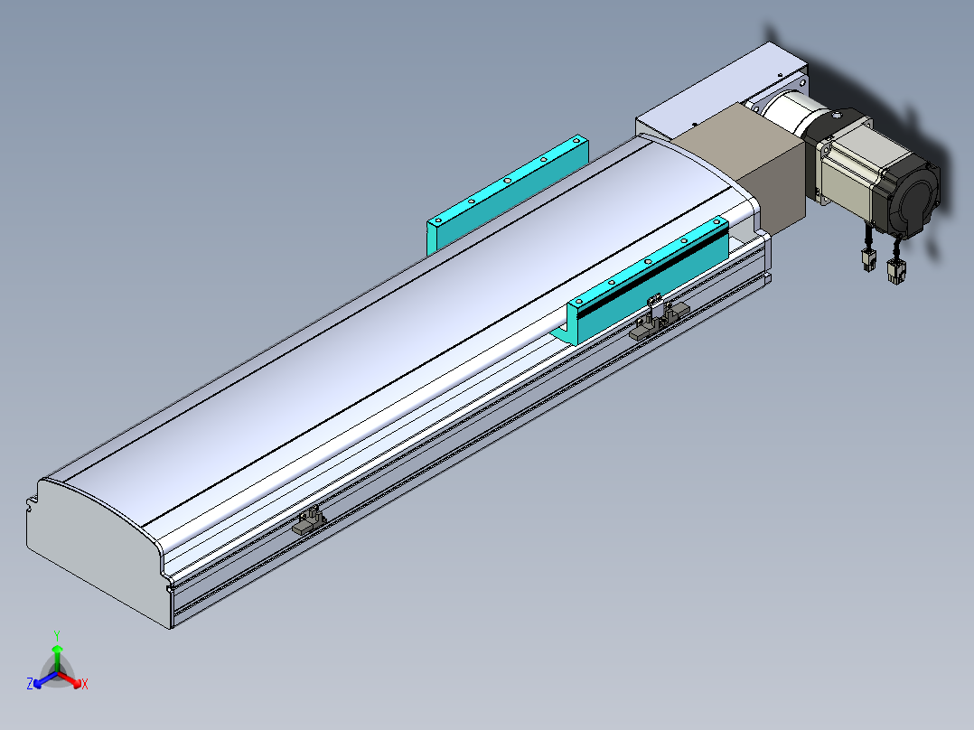 同步带滑台-半封闭B22H-L100-C-S500-L-P75-D3-N5正等轴测图