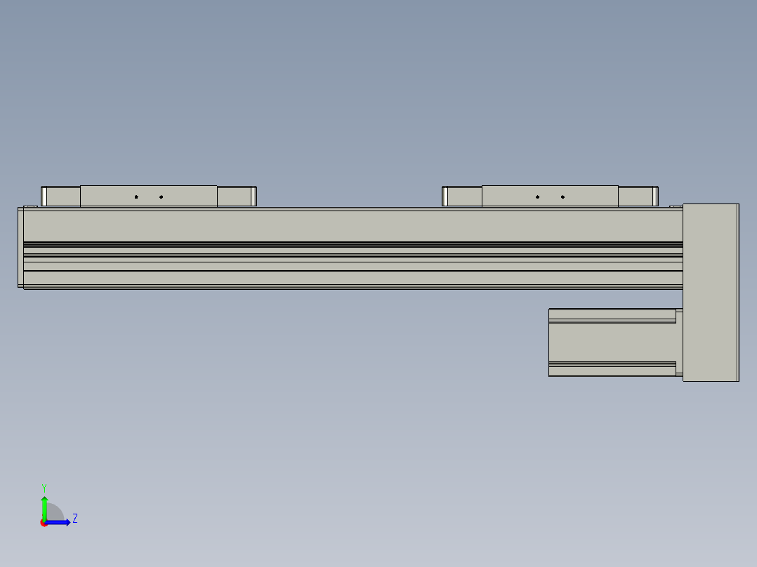 直线模组LHC14-S300-D设计图纸左视图