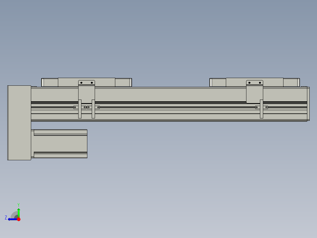 直线模组LHC14-S300-D设计图纸右视图