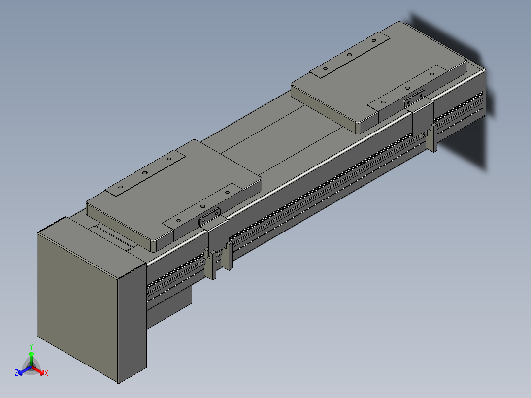 直线模组LHC14-S300-D设计图纸正等轴测图