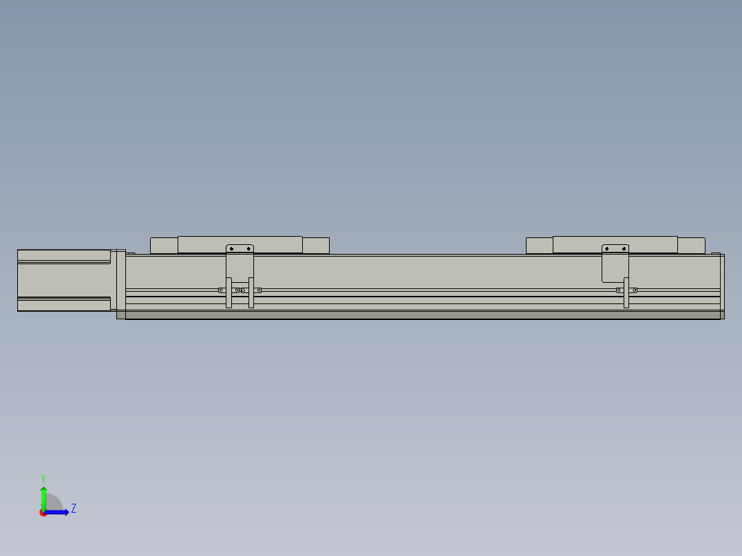 直线模组LHC17-S450-M设计图纸左视图