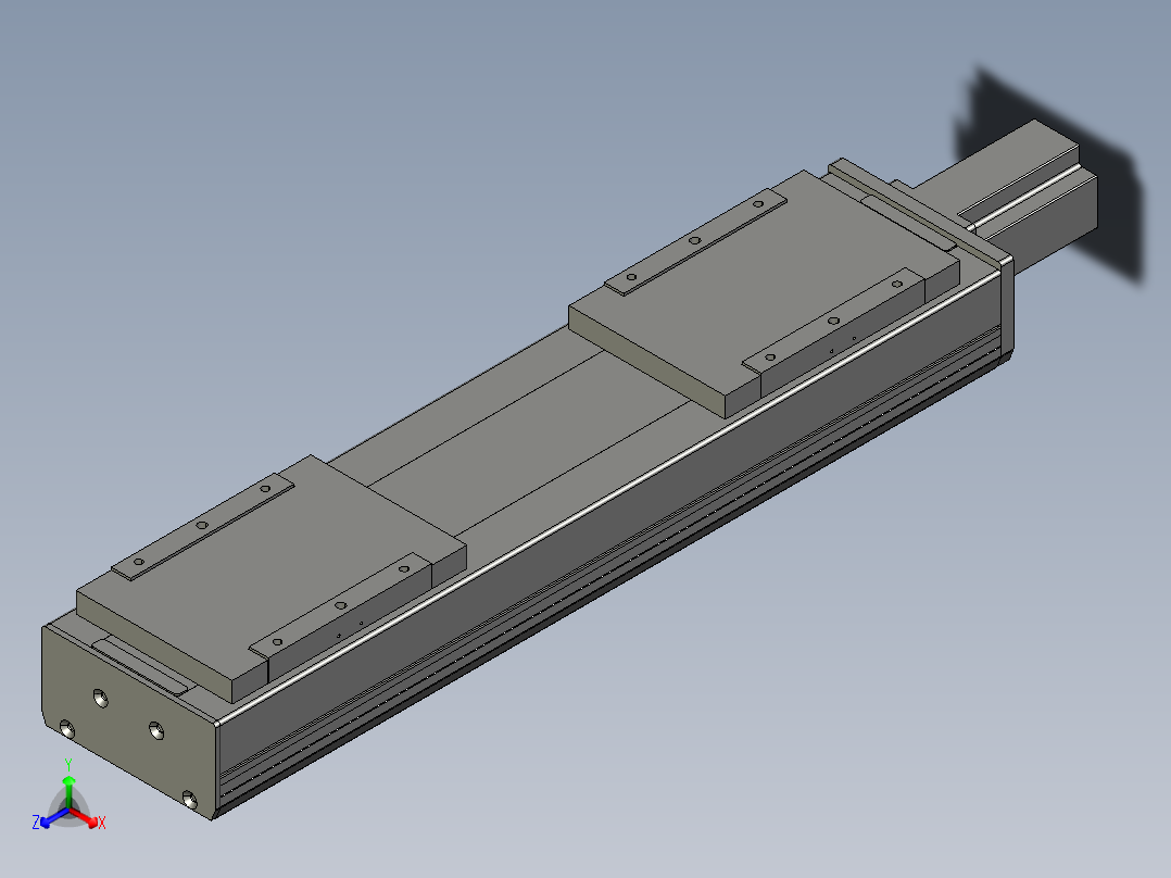直线模组LHC17-S450-M设计图纸正等轴测图