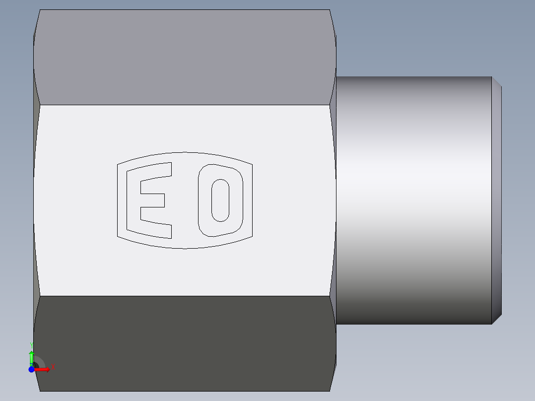 卡套式工业通用硬管接头EO_Swivel_connector_GAI10SR71X前视图