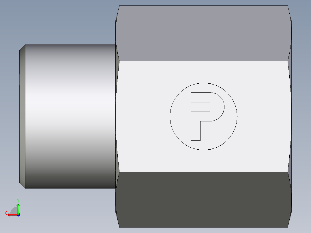 卡套式工业通用硬管接头EO_Swivel_connector_GAI10SR71X后视图