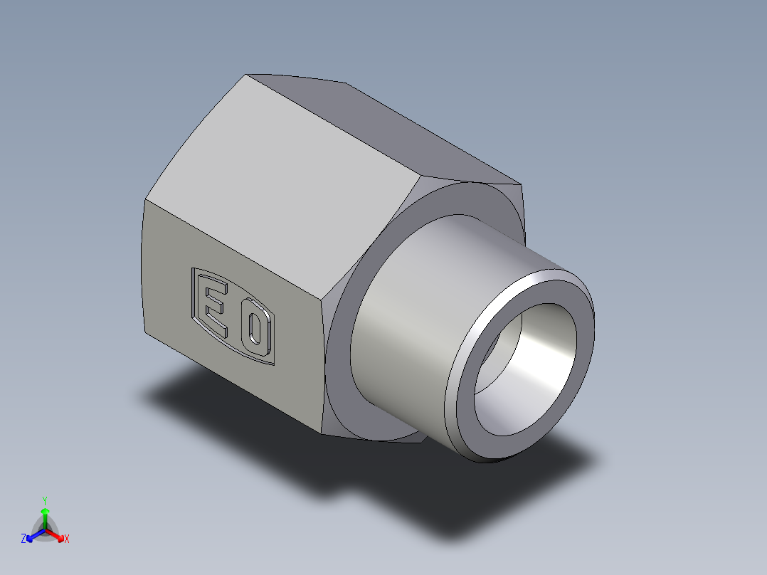卡套式工业通用硬管接头EO_Swivel_connector_GAI10SR71X正等轴测图