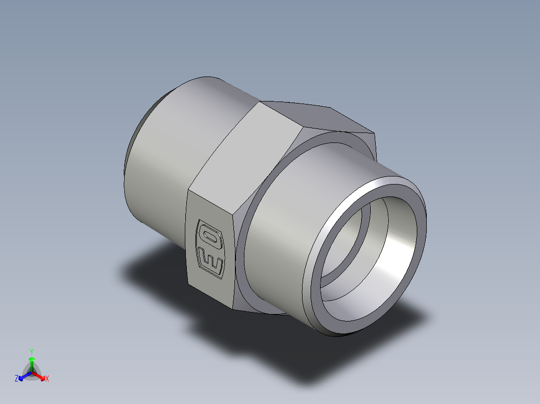 卡套式工业通用硬管接头EO_Male_Stud_connector_GE25S1NPTCFX正等轴测图