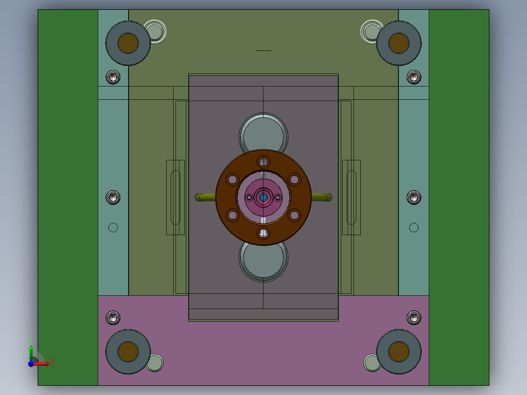 Q298-杯托的注塑模具设计【三维SolidWorks】前视图