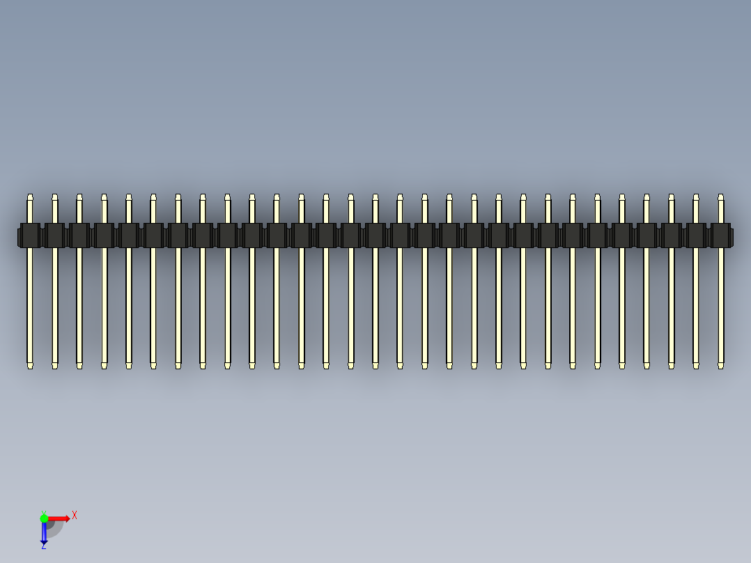 彩色公头100mil（2.54mm）系列-DS1021_black_1x29p_100mil_Type5_rev1.0俯视图