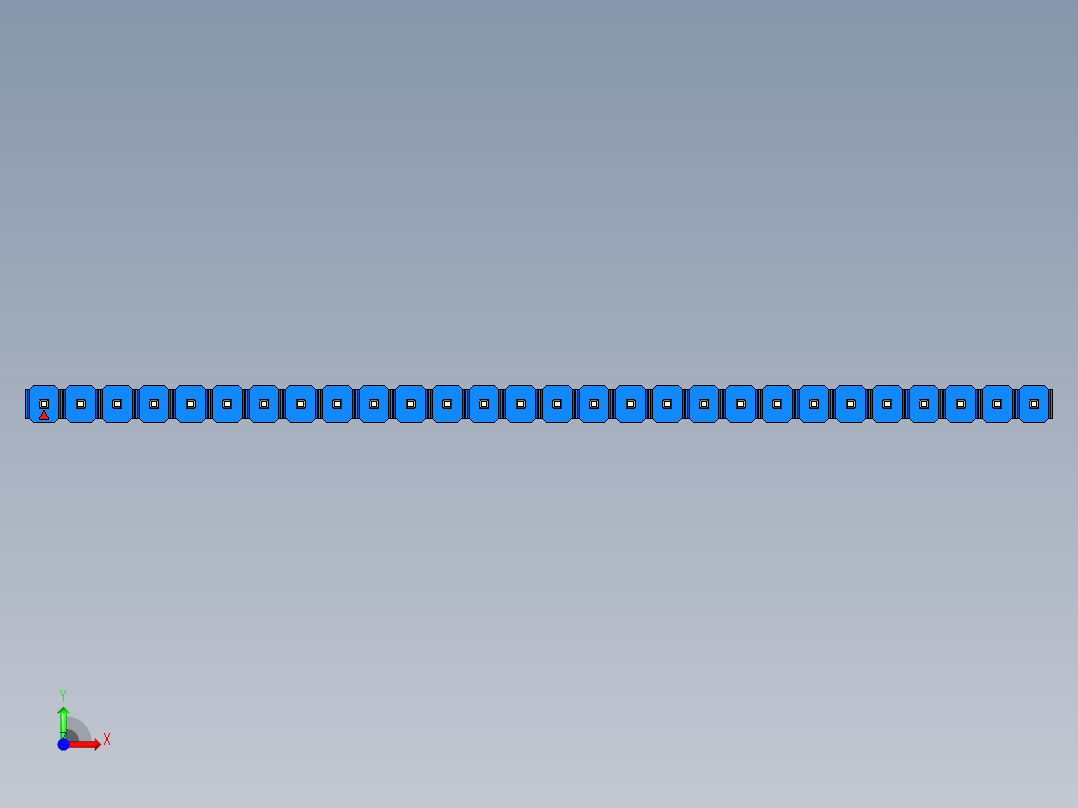 彩色公头100mil（2.54mm）系列-DS1021_blue_1x28p_100mil_Type1_rev1.0前视图