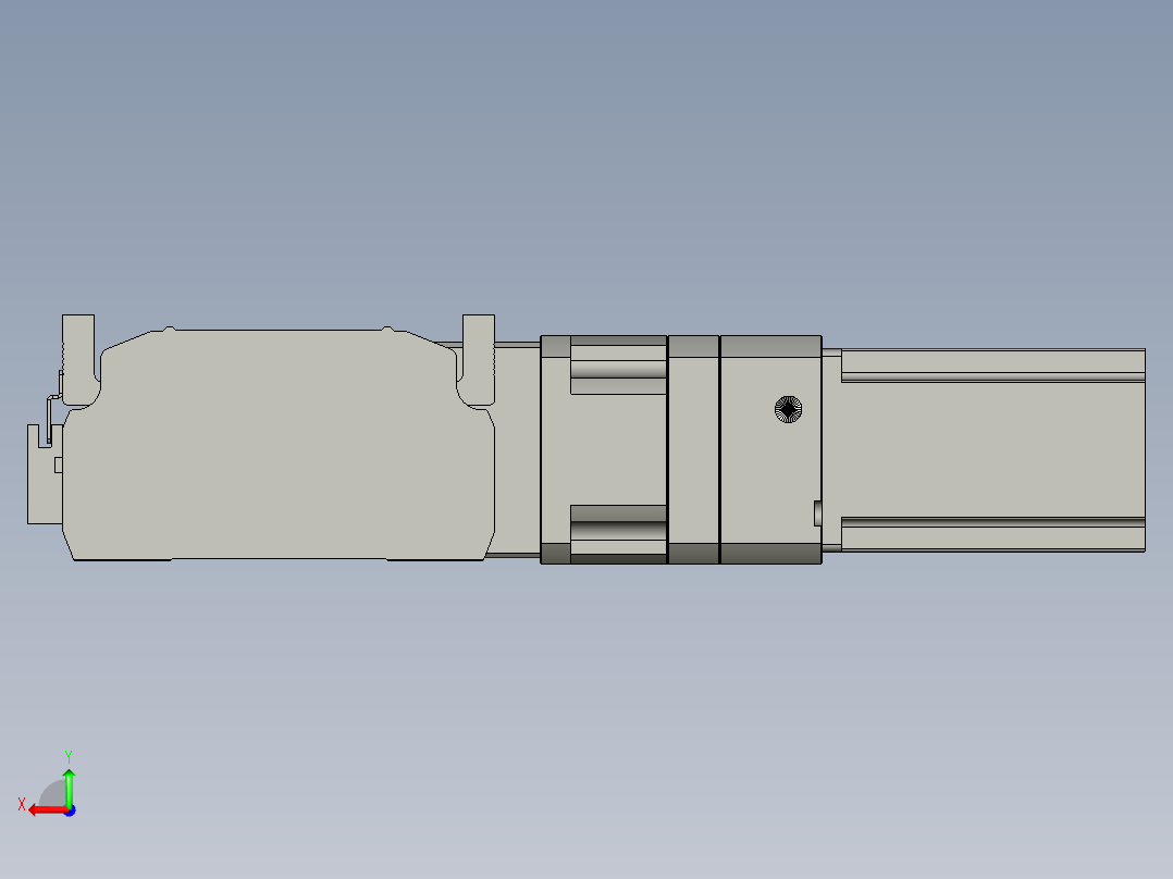 直线模组LHB17-L40-S1900-R(B)设计图纸后视图