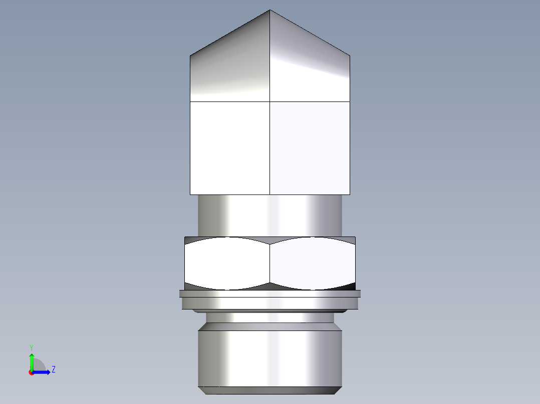 卡套式工业通用硬管接头EO_Adjustable_Locknut_elbow_WEE20SMOMDCF左视图