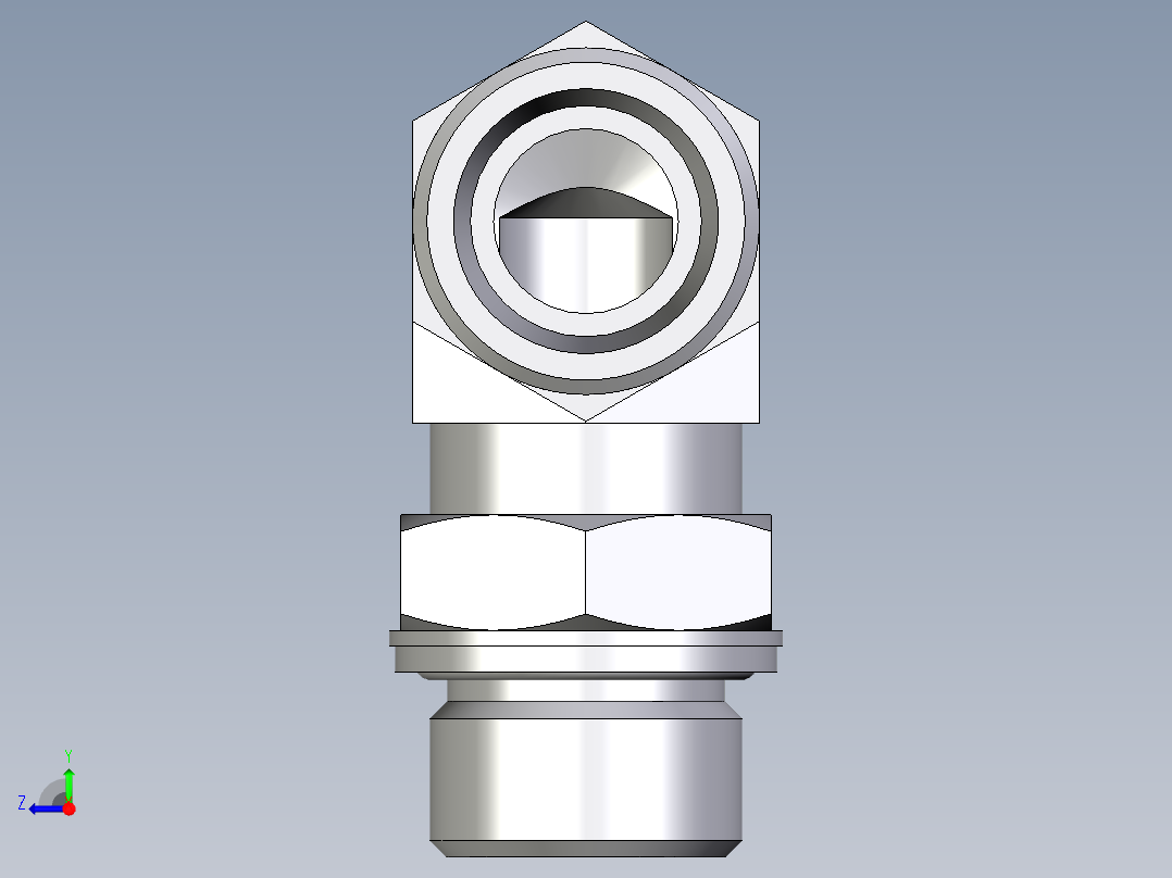 卡套式工业通用硬管接头EO_Adjustable_Locknut_elbow_WEE20SMOMDCF右视图