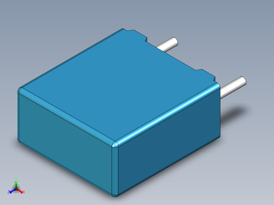 无源元件封装-CAP_BOX_7.3x3.5x8_BL正等轴测图