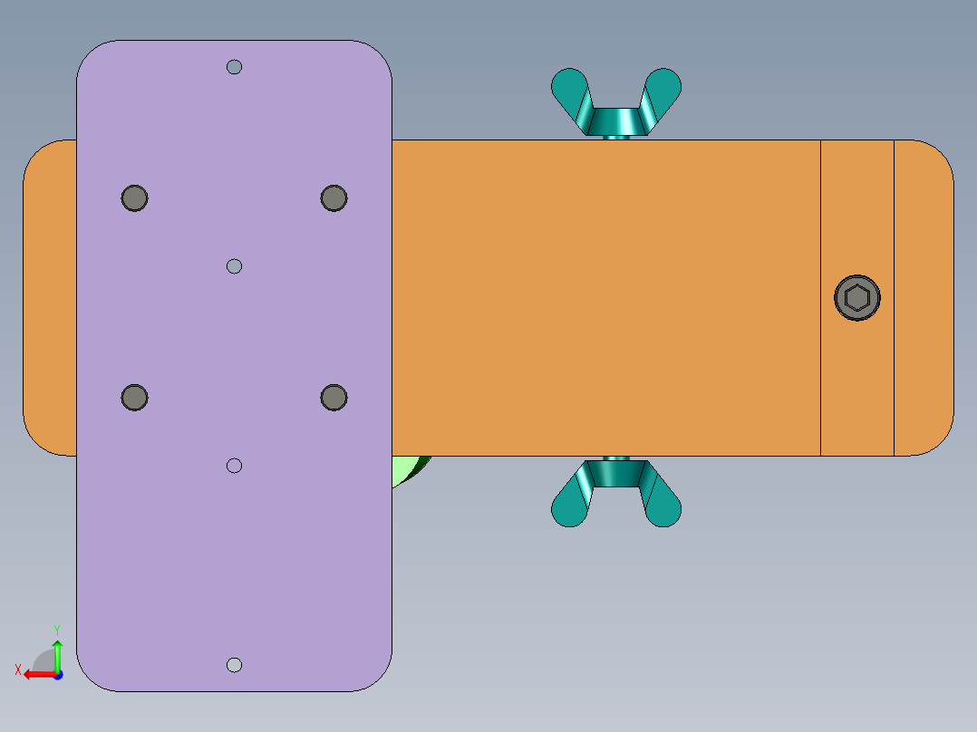 四爪找正夹具模型三维夹具设计后视图